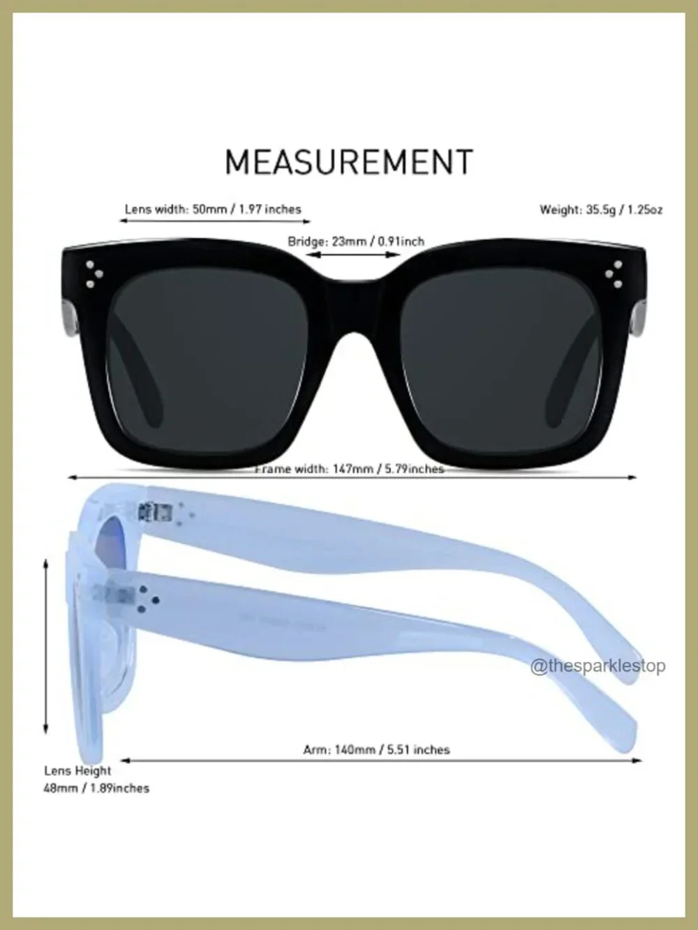 Oversized Square Sunglasses for Women UV400 Protection Wide Frame Shades